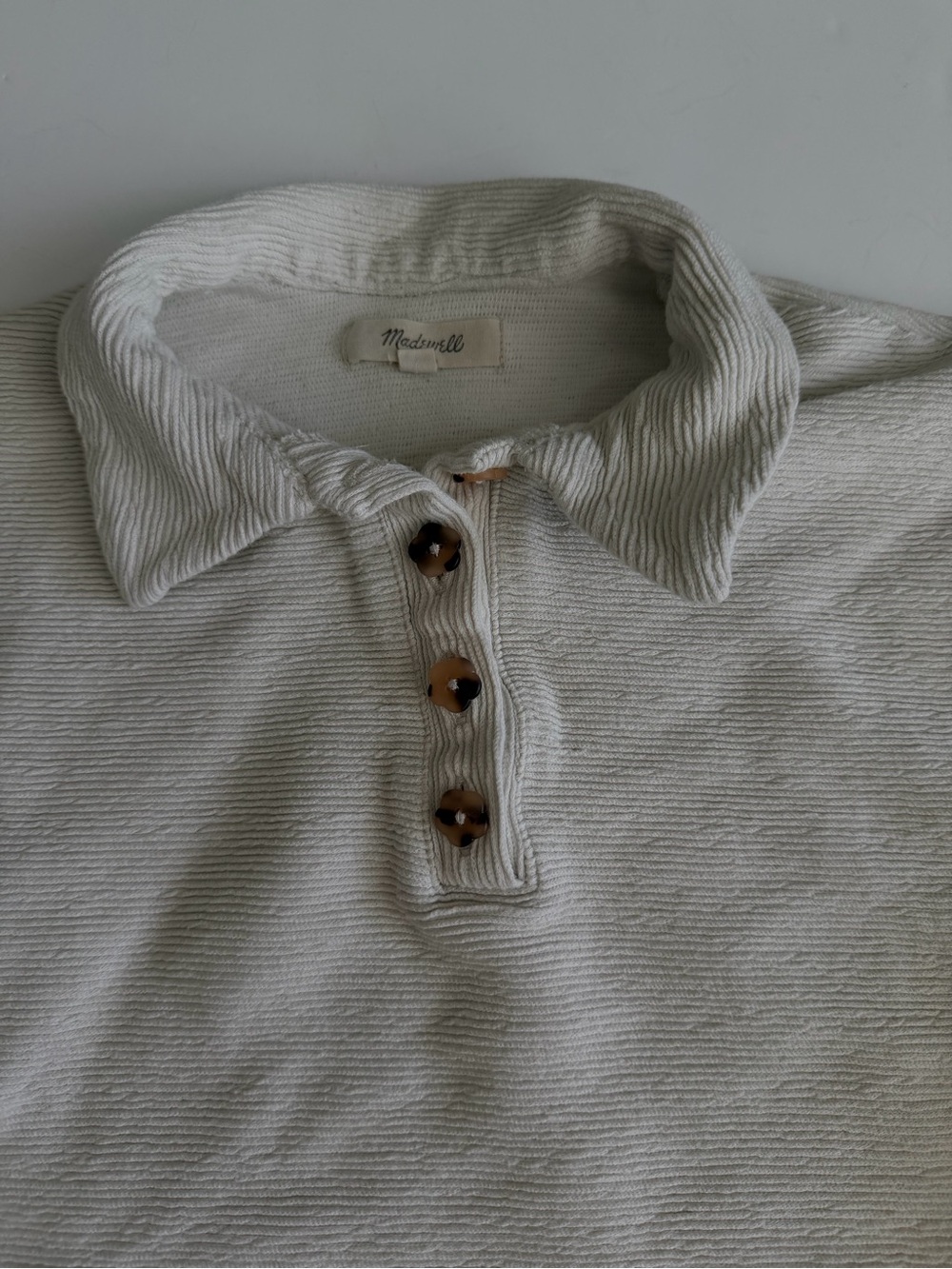 MADEWELL Women's Ottoman Jacquard Polo Top XXSMALL - Picture 3 of 6